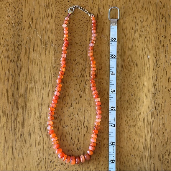 Vintage Jewelry - Vintage, orange Carnelian agate bead necklace